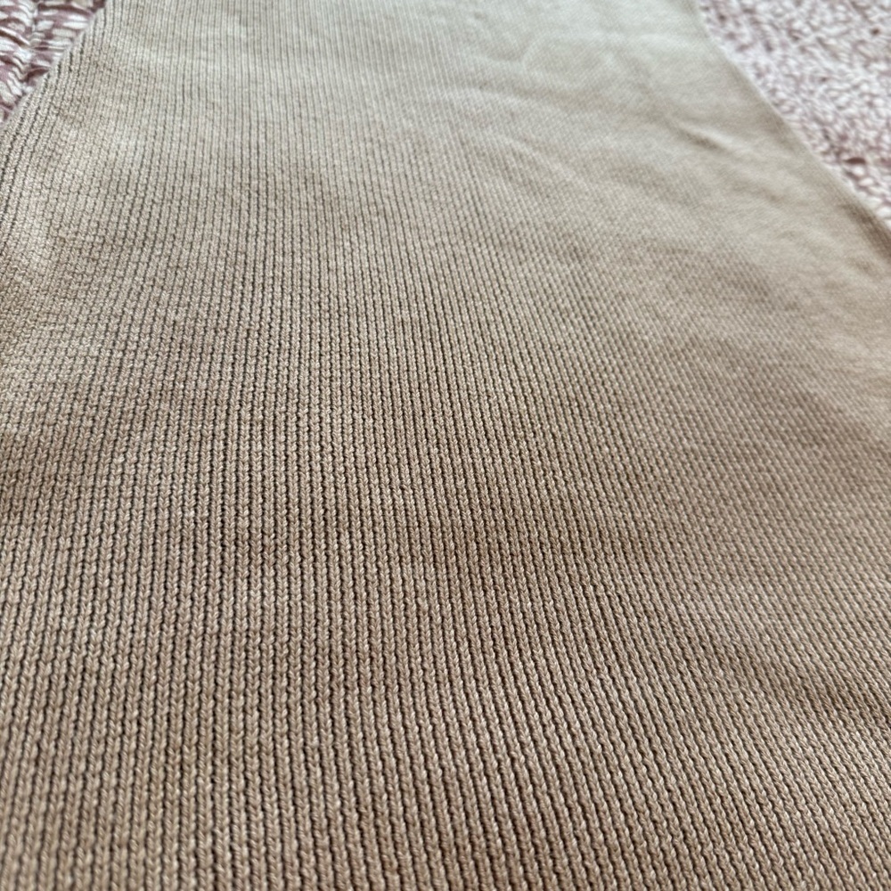 Elegant Tan Knit Mini Dress - Picture 2 of 8